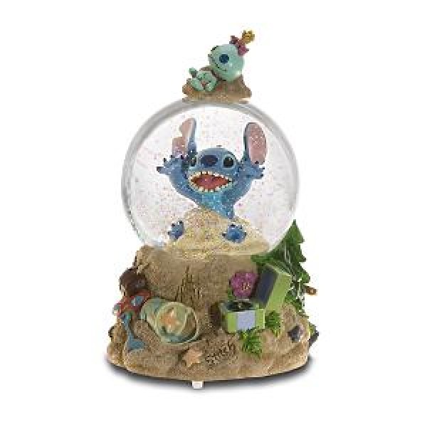 disney snow globe stitch trog on the beach lemax christmas village figurines